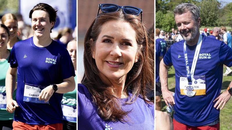 Leuke foto's: Deense royals werken zich in het zweet tijdens Royal Run 2024