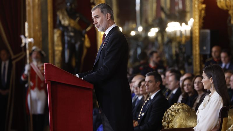 Spaanse koning Felipe houdt nieuwjaarsreceptie