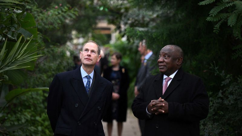 Prins Edward bezoekt botanische tuinen met Zuid-Afrikaanse president