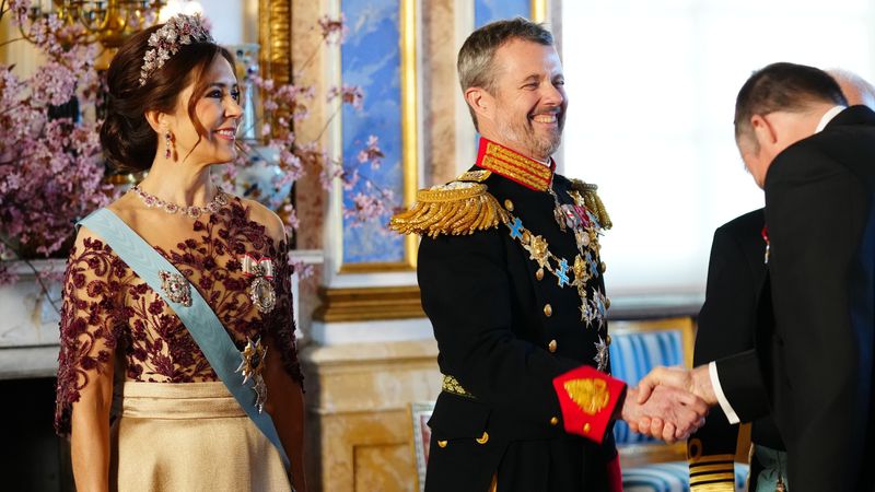 Op en top in gala: Frederik en Mary beleven eerste staatsbanket als koning en koningin