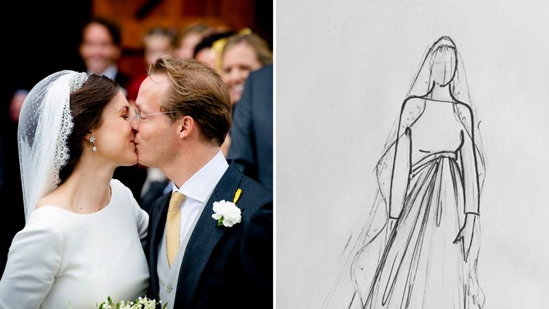 Prinses Viktória deelt op huwelijksdag ontwerp trouwjurk