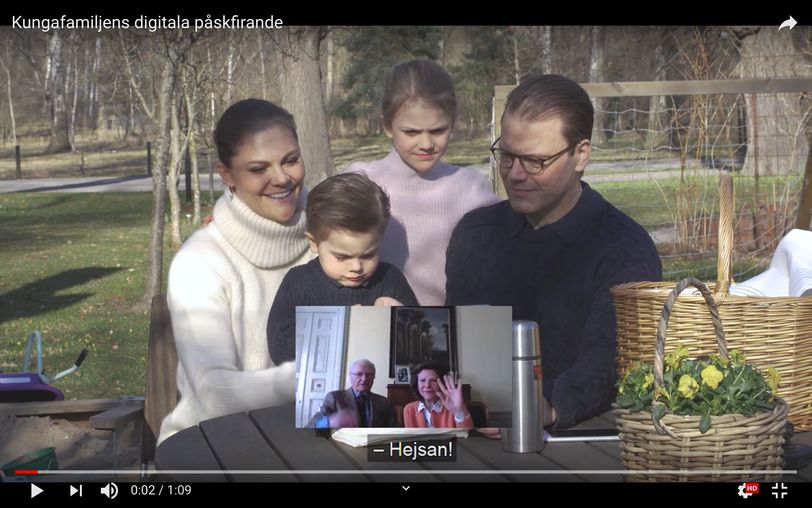 Zweedse royals vieren digitaal Pasen
